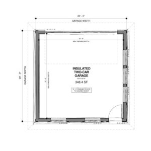 Adaptive House Plans, Elizabethan 20x20 Garage Plan