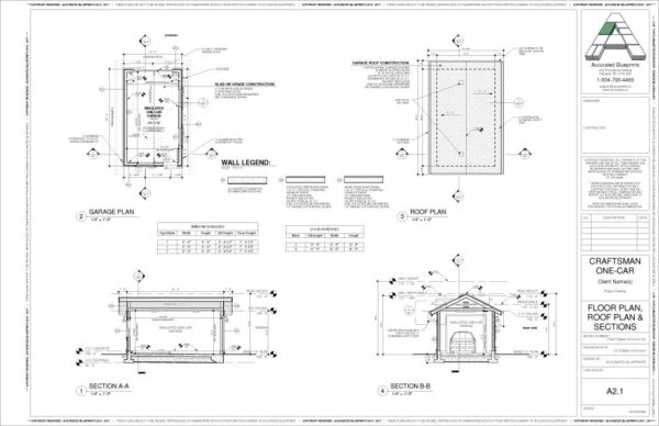 Accurated Blue Prints - One-Car Garage - Page 2 of 3