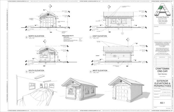 Accurated Blue Prints - One-Car Garage - Page 3 of 3