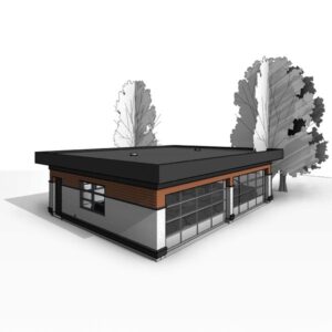 Adaptive House Plans - The Modernist Four-Car Garage