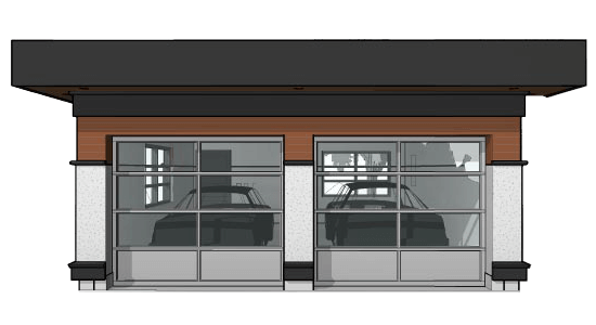 Adaptive House Plans & Blueprints - The Modernist two-Car Garage, a West Coast modern garage plan
