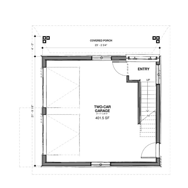 Accurated Blueprints - The Cooper Carriage House & Two-Car Garage - Main Floor Plan