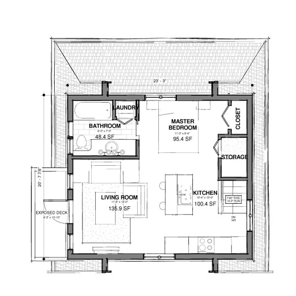 Accurated Blueprints - The Cooper Carriage House & Two-Car Garage - Upper Floor Plan