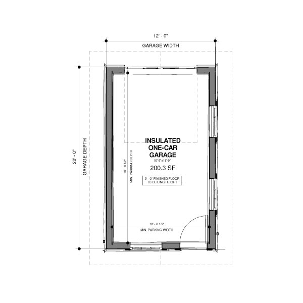 Adaptive House Plans & Blueprints - Craftsman One-Car Garage - Floor Plan