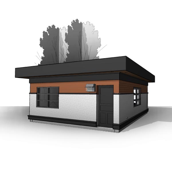 Adaptive House Plans & Blueprints - The Modernist two-Car Garage, a West Coast garage plan