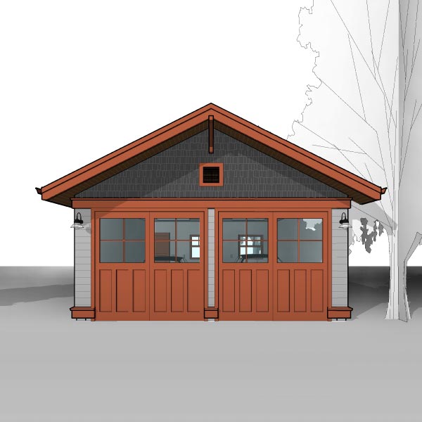 Adaptive House Plans Craftsman 12′ x 20′ Detached One-Car Garage