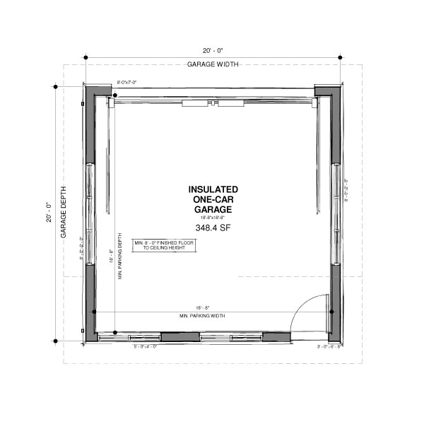 Blueprints - The Saltbox Two-Car Garage - Floor Plan
