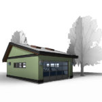 Adaptive House Plans Blueprints - The Saltbox Two-Car Garage - Front Perspective