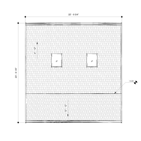 Blueprints - The Saltbox Two-Car Garage - Roof Plan
