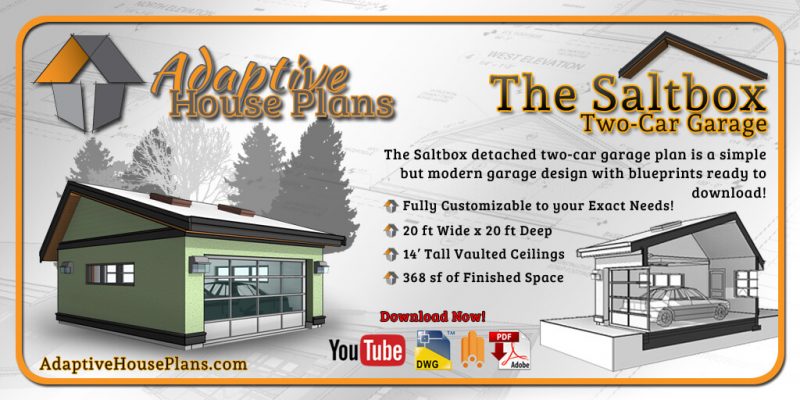 Saltbox Style Garage Lineup Adaptive House Plans