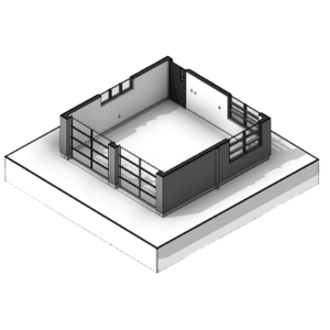 The CUBE two car garage 3D floor plan