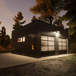 Modern Two-Car Garage Blueprint | Cube 20' x 20' Garage Plan