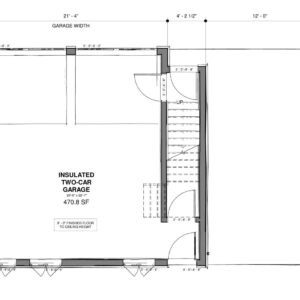 38'x24' garage floor plan - Detached Two-Car Garage with upper floor