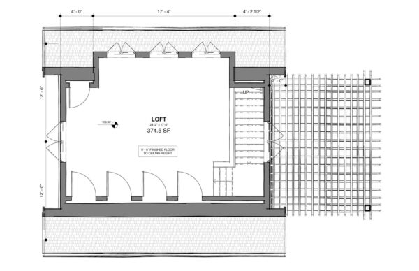 garage loft floor plan - Detached Two-Car Garage with upper floor