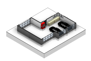 The CUBE two-car + recreational vehicle garage floor plan