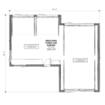 The CUBE - Floor plan for three car garage measuring 42' x 36' - Modern Garage Plan with RV Parking
