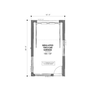 One-Car Garage Floor Plan | Cube 12' x 20' Garage