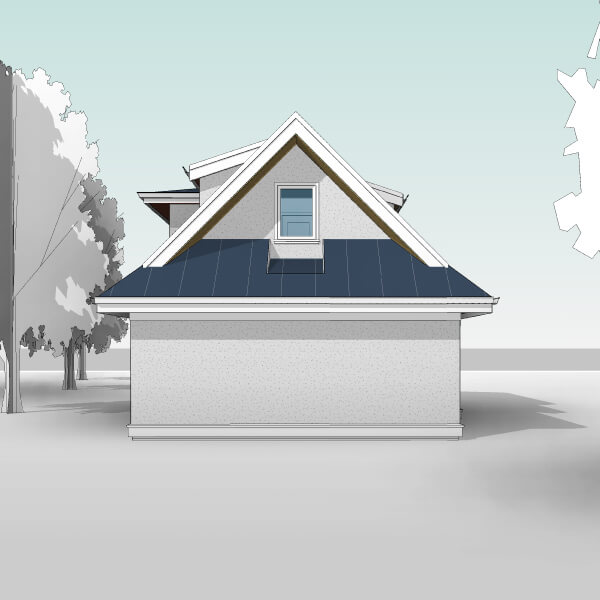 Side perspective elevation - The Victorian 32' x 23' Laneway House