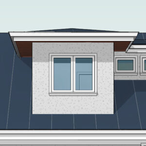 Hip & shed dormers on the roof - The Victorian Laneway House Plans