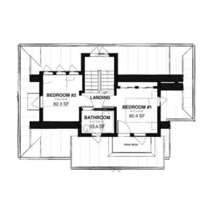Upper floor plan - The Victorian 32' x 23' Laneway House