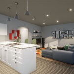 Interior of the Cooper Two-Car Garage & One-Bedroom Carriage House. One of the many very popular 1 bedroom laneway house plans from Adaptive House Plans