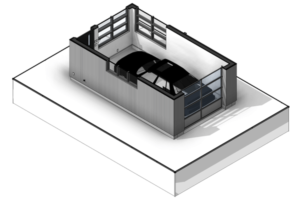 contemporary styled one-car garage blueprints
