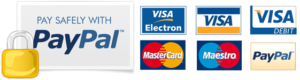 Pay with PayPal, Stripe or Apple with Credit or Debit
