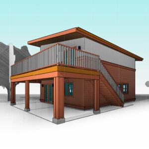 The Cooper Two-Car Garage & One-Bedroom Carriage House. Laneway House Floor Plans from Adaptive House Plan