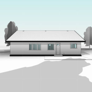 Simple three-bedroom rancher house plan