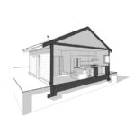 Craftsman One-Storey Carriage House blueprint - 3D section | Permit Ready House Plans