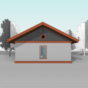 Craftsman One-Storey Carriage House plans - Back side | Permit Ready House Plans