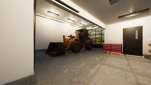 Interior rendering of RV parking area