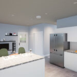 kitchen view - two bedroom carriage house plans
