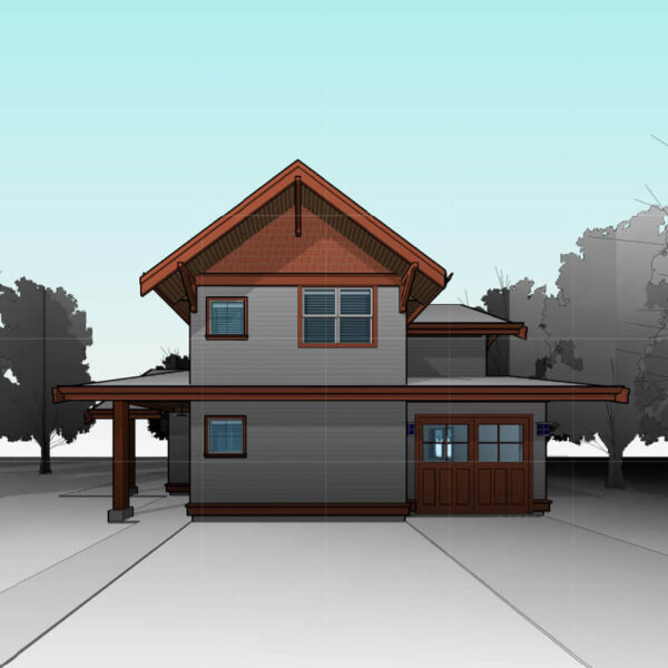 Craftsman Two- bedroom carriage house plans front view