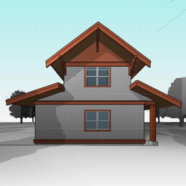 carriage house plans - garage side view