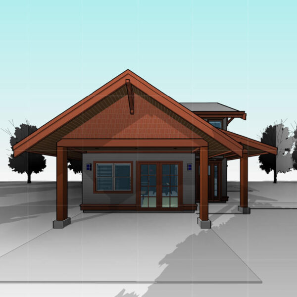 carriage house plans - tenant covered patio