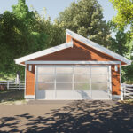 Driveway approach rendering - Permit Ready Garage Plan | West Coast 20′ x 20′ Two-Car Garage