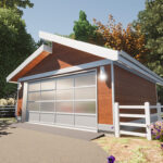 Driveway approach rendering - Permit Ready Garage Plan | West Coast 20′ x 20′ Two-Car Garage