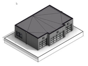 Modern flat roof garage floor plan. Permit ready house plans in Canada. Adaptive House Plans