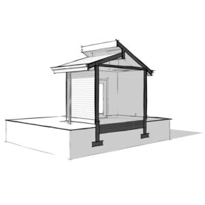 West Coast One-Car Garage blueprint. A small one-car garage plan. Permit ready & customizable - Adaptive House Plans