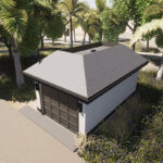 Detached One-Car Garage Blueprint with a flat roof