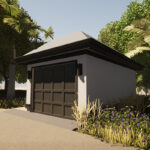 Mansard 1-car garage plan - Adaptive House Plans