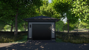 Small one-car garage plan. Customizable and permit ready. Adaptive House Plans