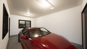 Interior view of the Mansard 1-car garage plan