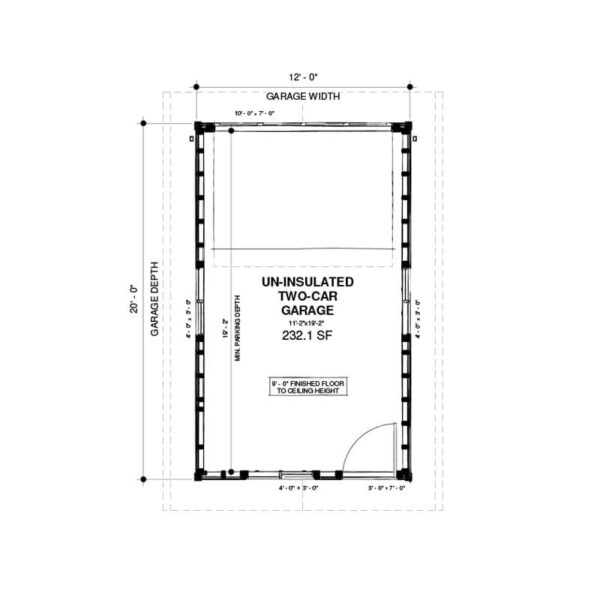 Floor plan - inexpensive, small garage plan. The Victorian Garage Blueprint. Adaptive House Plans