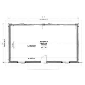 Floor plan - Large four-car garage blueprint. Craftsman Four-Car Garage Plan - Adaptive House Plans