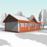 Craftsman three-car garage blueprint. A large garage plan with Craftsman-style. Measuring 36'x20' it will easily fit three cars. Adaptive House Plans