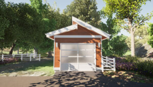 One-Car Garage Plan from the West Coast One-Car Garage Plan Collection at Adaptive House Plans.