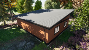 Customizable garage plan. Detached three-car garage blueprint. Adaptive House Plans