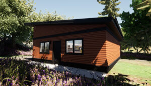 Sloped Flat Roof Garage Blueprint. Detached three-car garage blueprint. Adaptive House Plans
